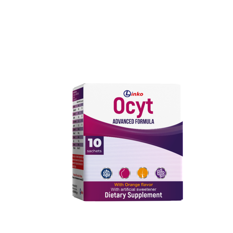 Ocyt - Advanced formula with orange flavored with an artificial sweetener.